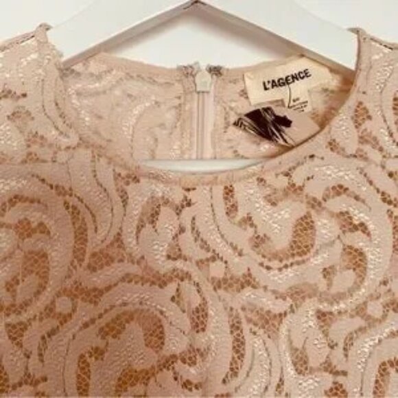 NWT L'AGENCE Pastel Pink See-Through Lace Blouse - Revolve Brand | Retails $345 - Picture 3 of 7